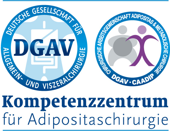 Logo Zertifizierung Logo des DGAV zum Kompetenzzentrum für Adipositaschirurgie am EKBK Halle